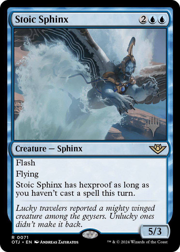 Stoic Sphinx (Promo Pack) [Outlaws of Thunder Junction Promos] | Exor Games Bridgewater