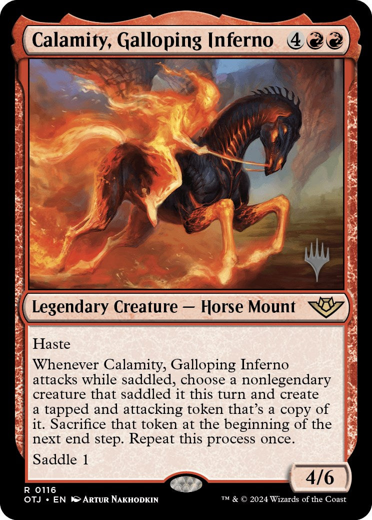 Calamity, Galloping Inferno (Promo Pack) [Outlaws of Thunder Junction Promos] | Exor Games Bridgewater