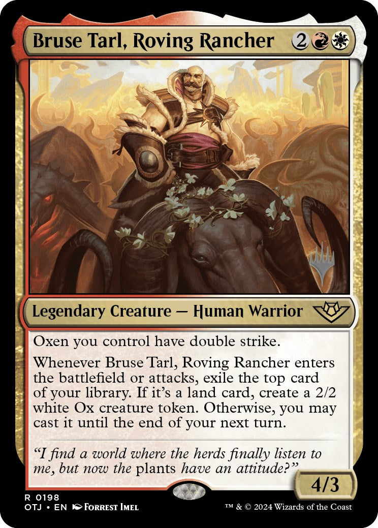 Bruse Tarl, Roving Rancher (Promo Pack) [Outlaws of Thunder Junction Promos] | Exor Games Bridgewater