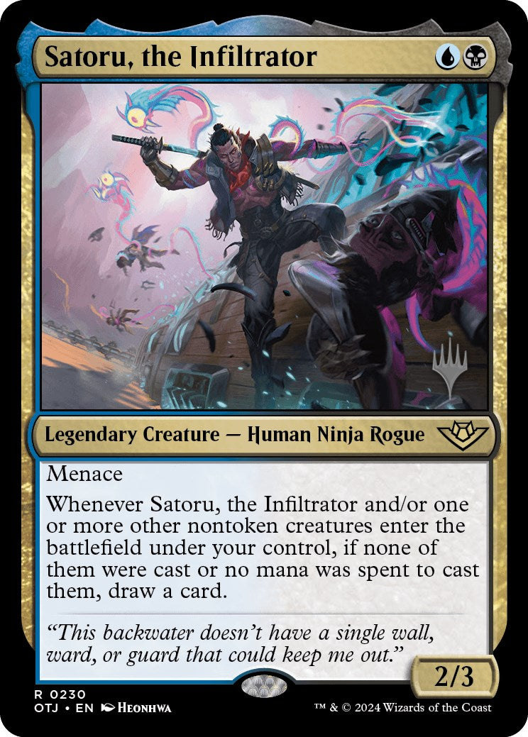 Satoru, the Infiltrator (Promo Pack) [Outlaws of Thunder Junction Promos] | Exor Games Bridgewater