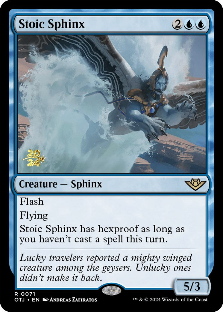 Stoic Sphinx [Outlaws of Thunder Junction Prerelease Promos] | Exor Games Bridgewater