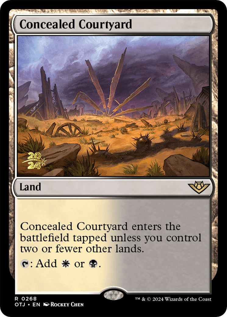 Concealed Courtyard (OTJ) [Outlaws of Thunder Junction Prerelease Promos] | Exor Games Bridgewater