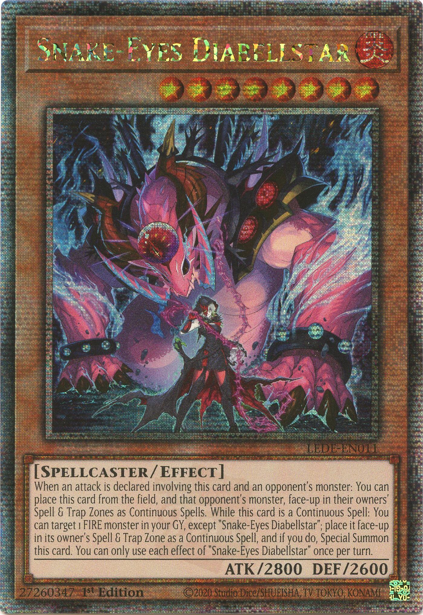 Snake-Eyes Diabellstar [LEDE-EN011] Quarter Century Secret Rare | Exor Games Bridgewater