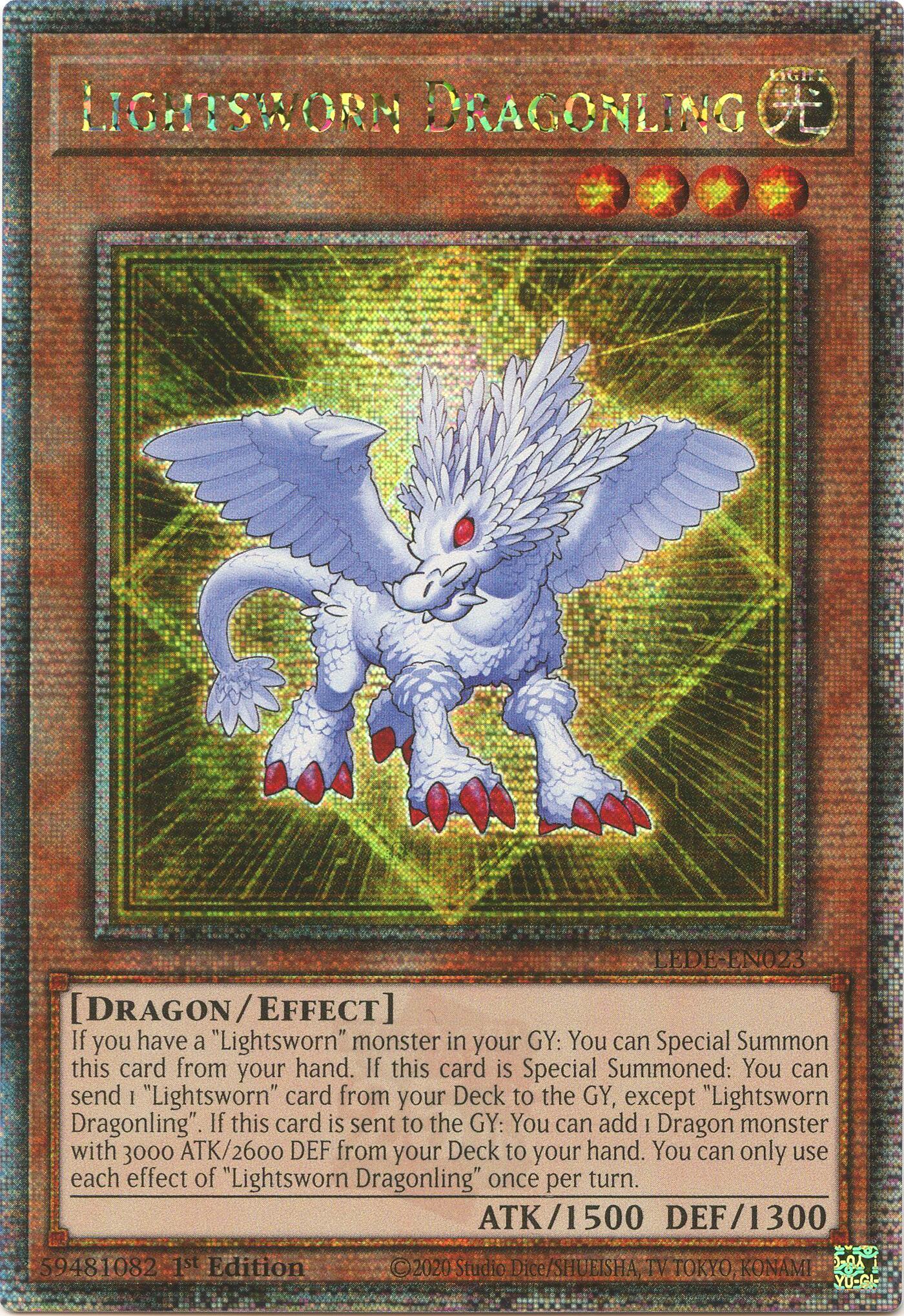 Lightsworn Dragonling (Quarter Century Secret Rare) [LEDE-EN023] Quarter Century Secret Rare | Exor Games Bridgewater