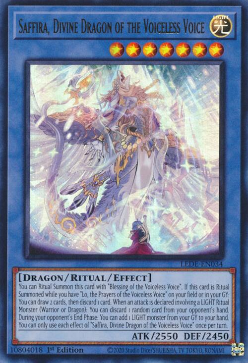 Saffira, Divine Dragon of the Voiceless Voice [LEDE-EN034] Ultra Rare | Exor Games Bridgewater