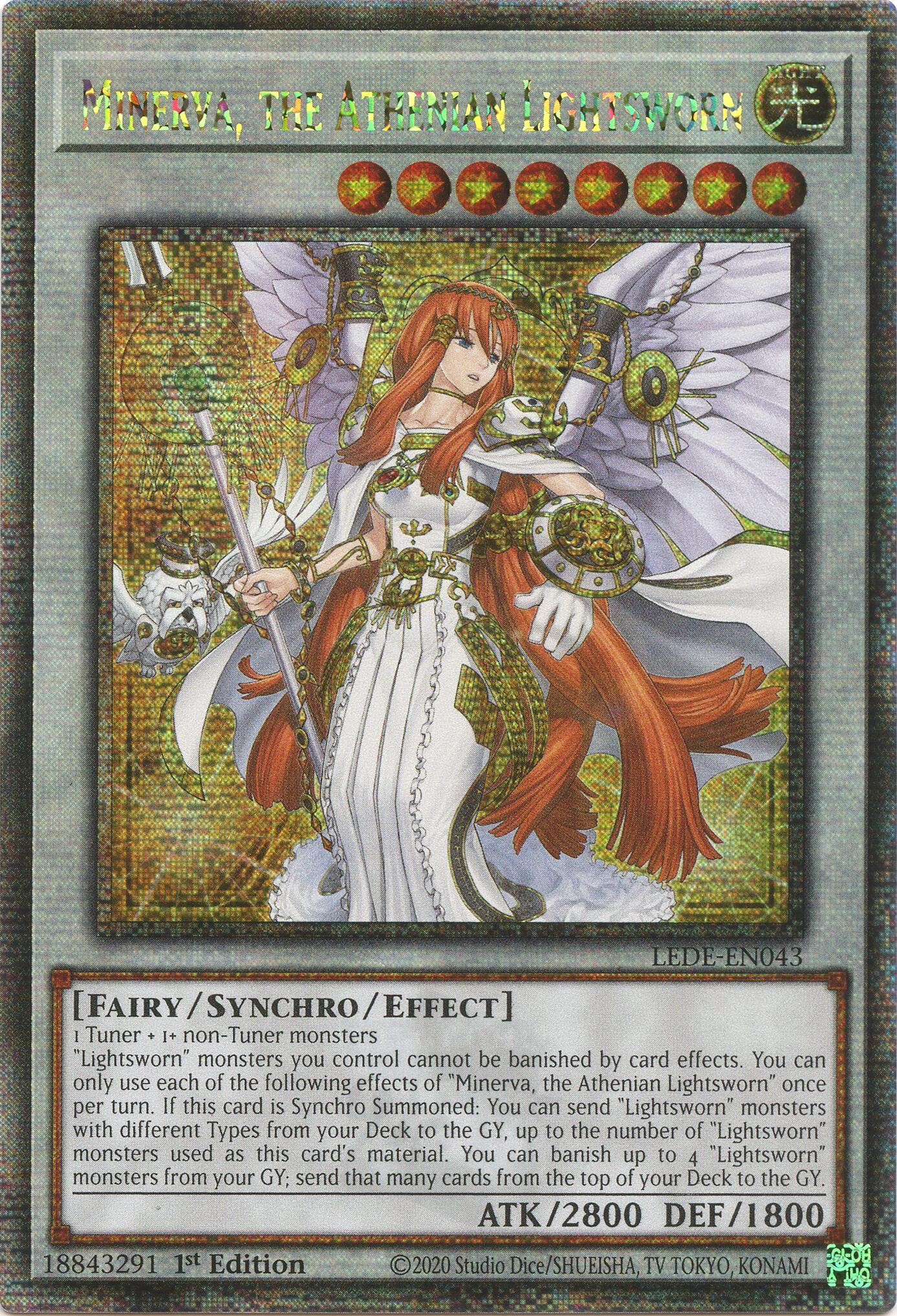 Minerva, the Athenian Lightsworn (Quarter Century Secret Rare) [LEDE-EN043] Quarter Century Secret Rare | Exor Games Bridgewater