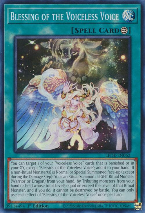 Blessing of the Voiceless Voice [LEDE-EN062] Super Rare | Exor Games Bridgewater