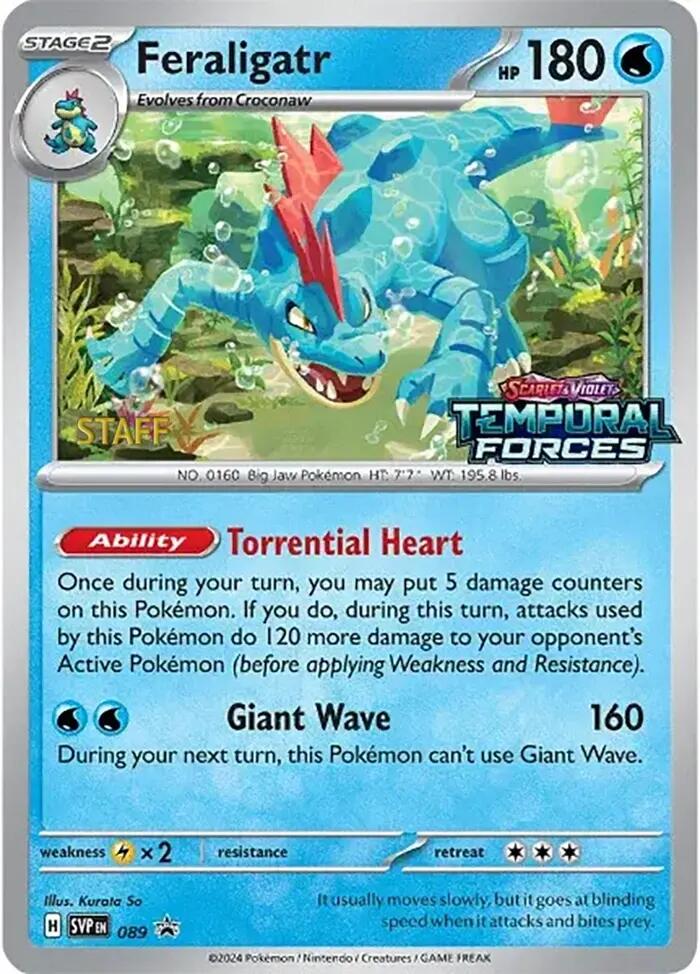 Feraligatr (089) (Staff Prerelease Promo) [Scarlet & Violet: Black Star Promos] | Exor Games Bridgewater