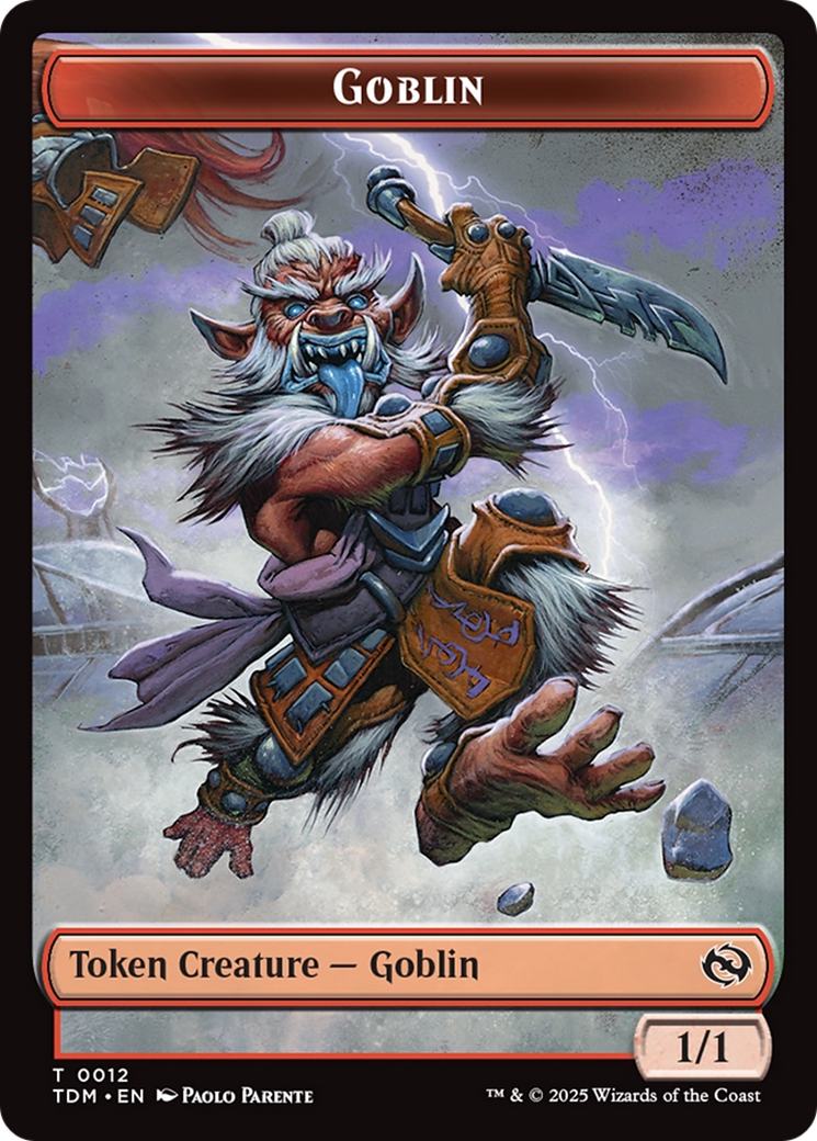 Goblin // Warrior Double-Sided Token [Tarkir: Dragonstorm Tokens] | Exor Games Bridgewater