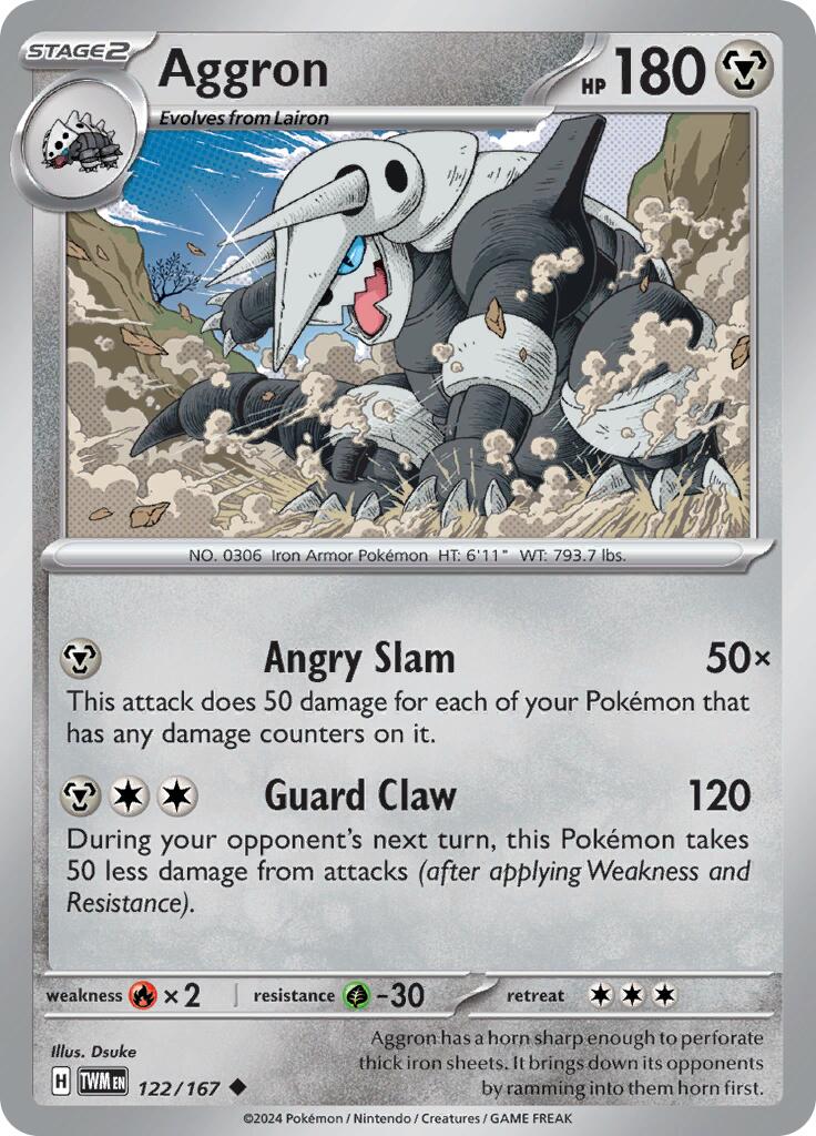 Aggron (122/167) [Scarlet & Violet: Twilight Masquerade] | Exor Games Bridgewater