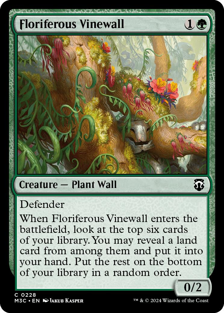 Floriferous Vinewall [Modern Horizons 3 Commander] | Exor Games Bridgewater