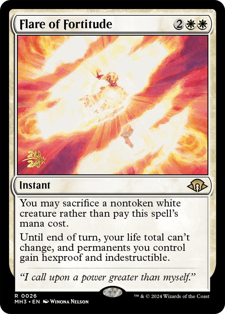 Flare of Fortitude [Modern Horizons 3 Prerelease Promos] | Exor Games Bridgewater