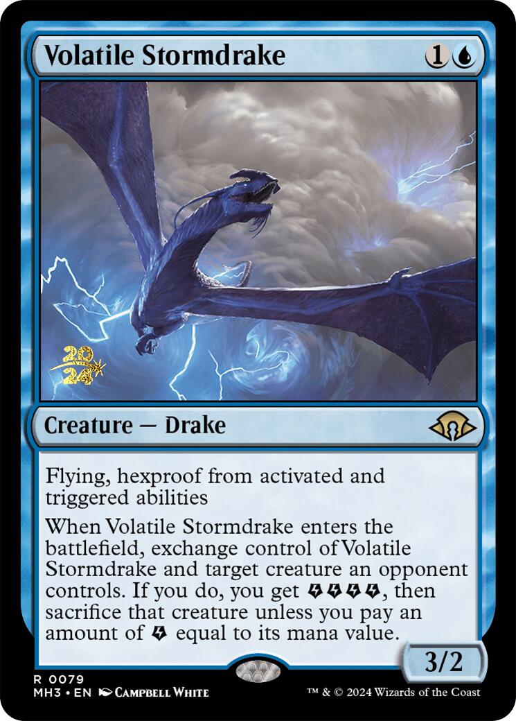 Volatile Stormdrake [Modern Horizons 3 Prerelease Promos] | Exor Games Bridgewater