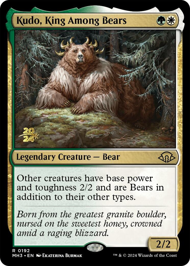 Kudo, King Among Bears [Modern Horizons 3 Prerelease Promos] | Exor Games Bridgewater