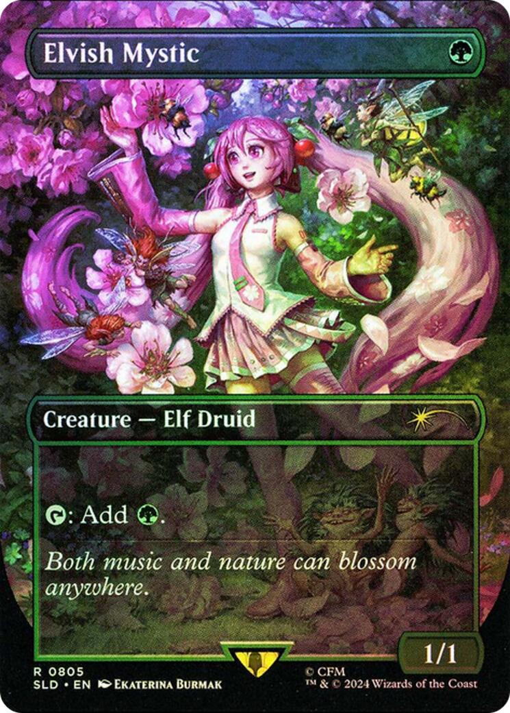 Elvish Mystic (0805 - Japanese Rainbow Foil) [Secret Lair Drop Series] | Exor Games Bridgewater