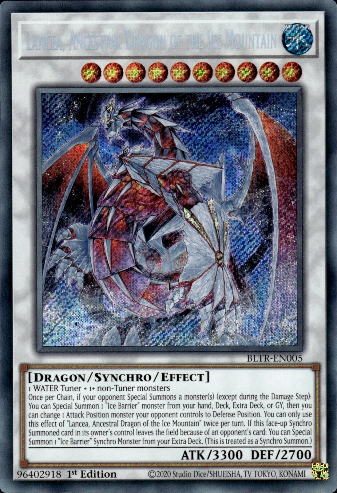 Lancea, Ancestral Dragon of the Ice Mountain [BLTR-EN005] Secret Rare | Exor Games Bridgewater