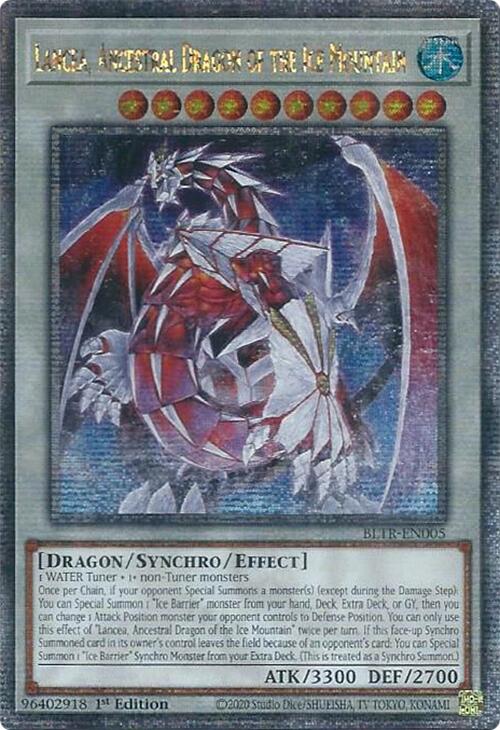 Lancea, Ancestral Dragon of the Ice Mountain (Quarter Century Secret Rare) [BLTR-EN005] Quarter Century Secret Rare | Exor Games Bridgewater