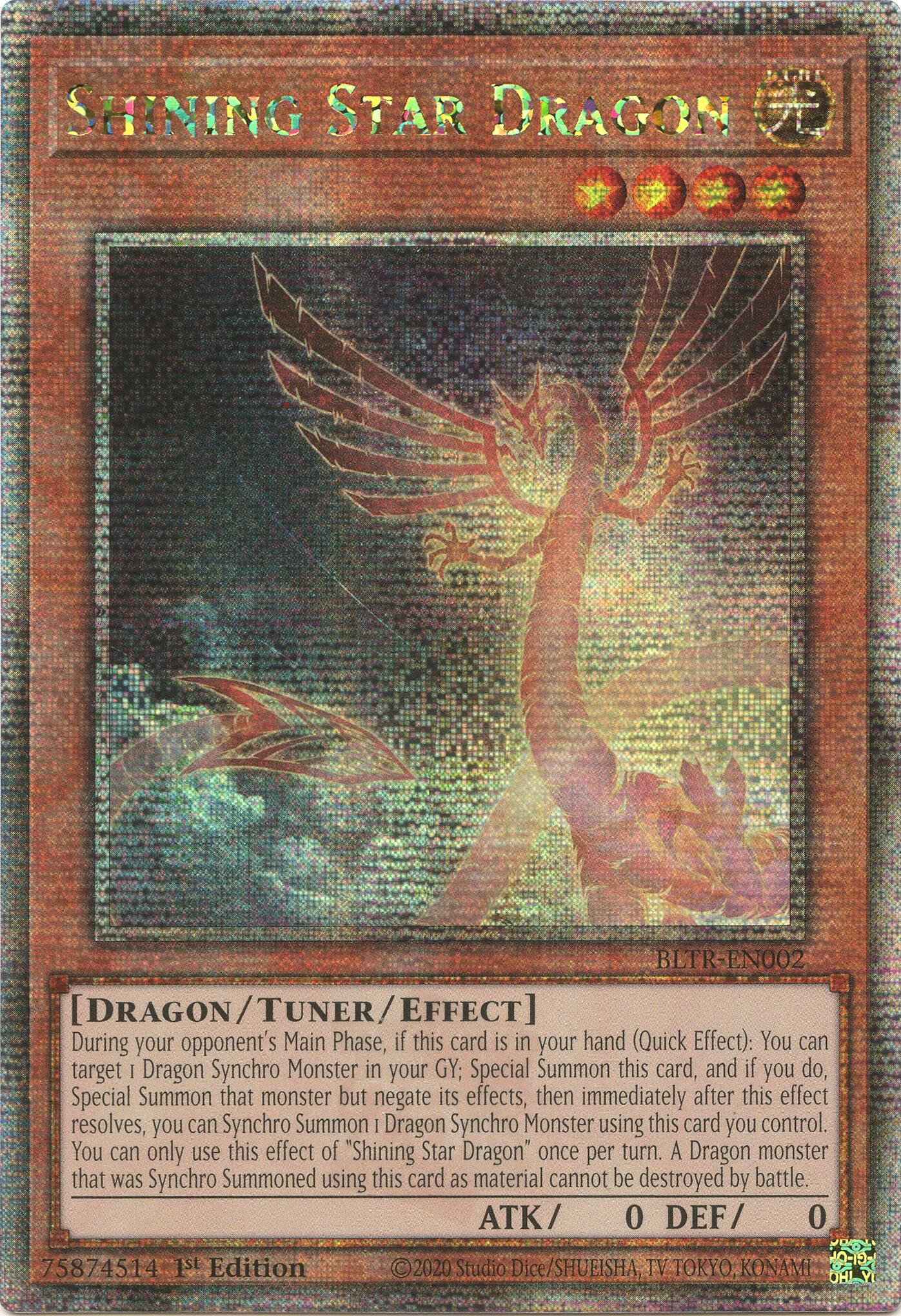 Shining Star Dragon (Quarter Century Secret Rare) [BLTR-EN002] Quarter Century Secret Rare | Exor Games Bridgewater