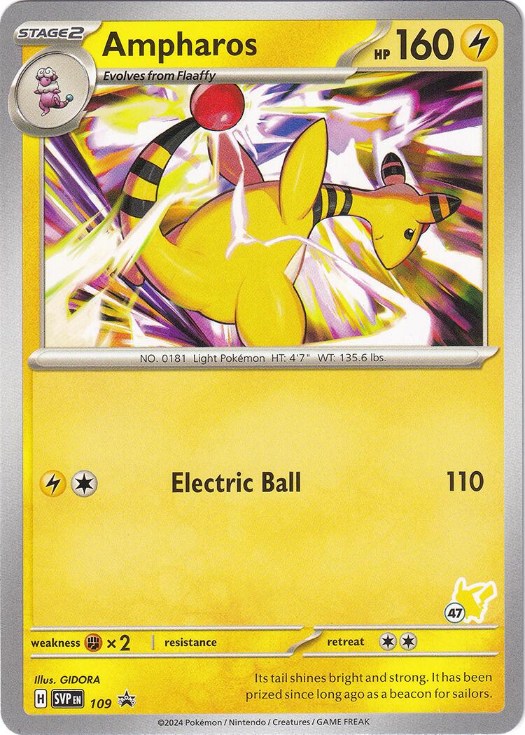 Ampharos (109) (Pikachu Stamp #47) [Battle Academy 2024] | Exor Games Bridgewater