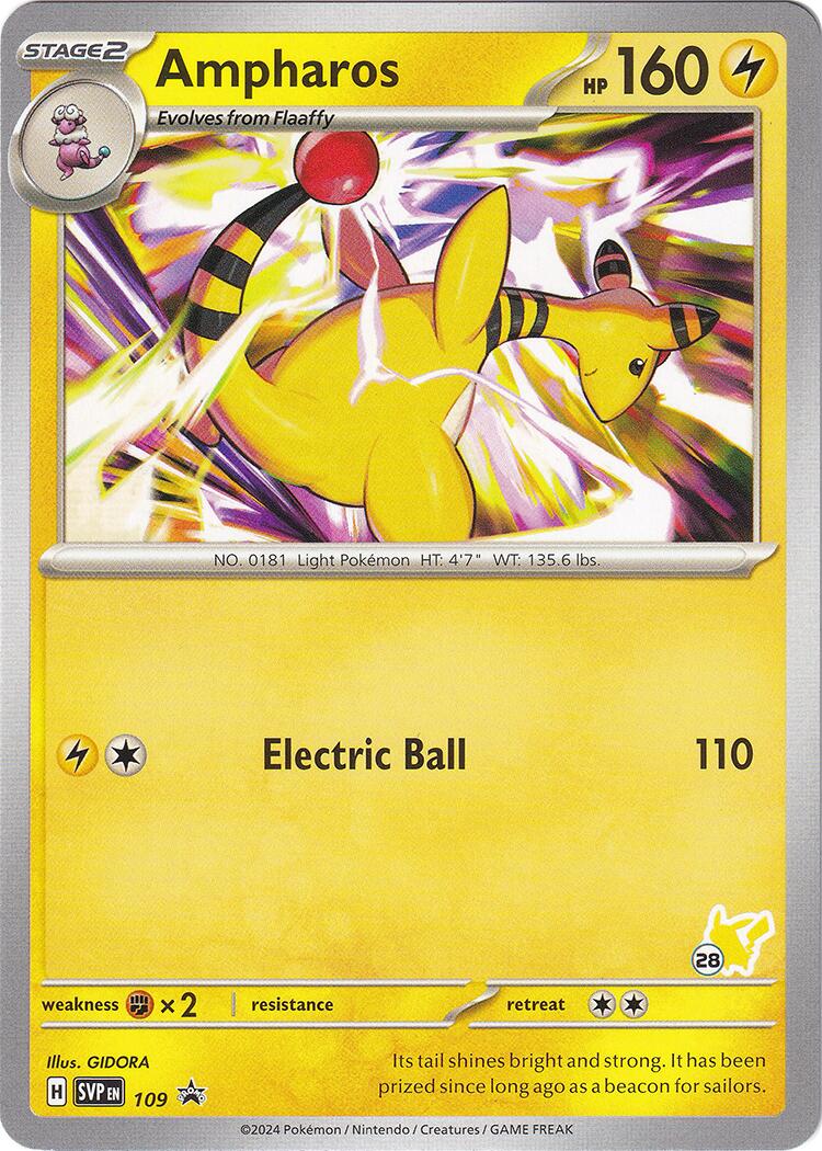 Ampharos (109) (Pikachu Stamp #28) [Battle Academy 2024] | Exor Games Bridgewater