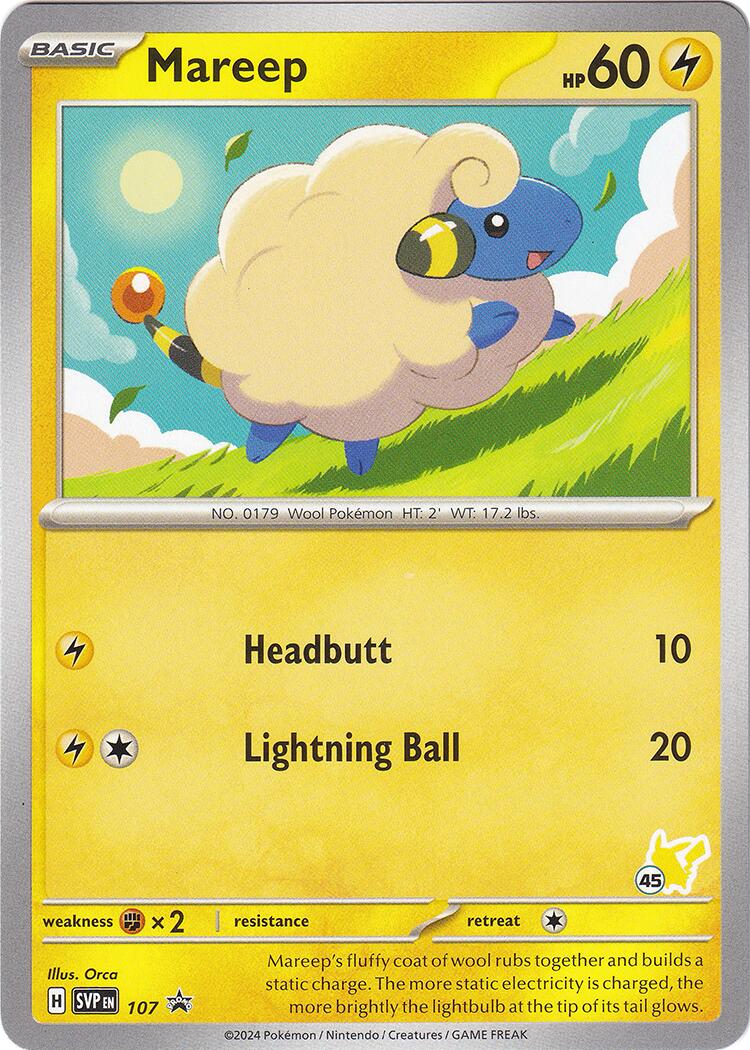 Mareep (107) (Pikachu Stamp #45) [Battle Academy 2024] | Exor Games Bridgewater