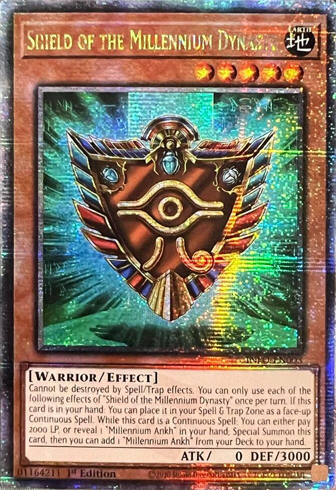 Shield of the Millennium Dynasty (Quarter Century Secret Rare) [INFO-EN003] Quarter Century Secret Rare | Exor Games Bridgewater