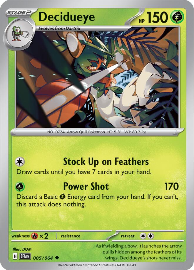 Decidueye (005/064) [Scarlet & Violet: Shrouded Fable] | Exor Games Bridgewater