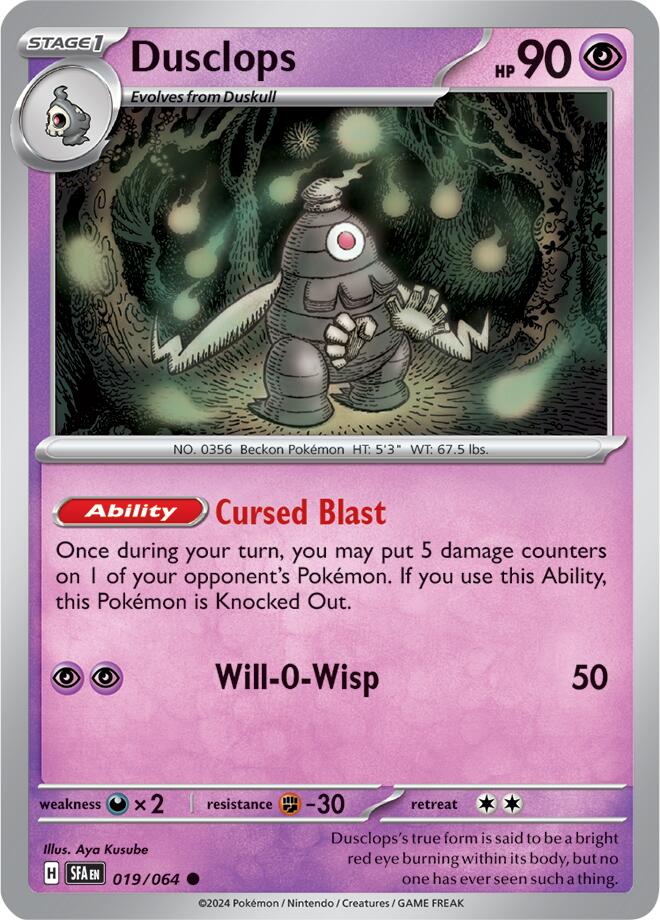 Dusclops (019/064) [Scarlet & Violet: Shrouded Fable] | Exor Games Bridgewater