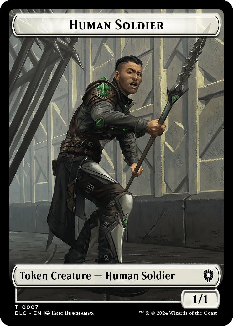 Human Soldier // Wolf (035) Double-Sided Token [Bloomburrow Commander Tokens] | Exor Games Bridgewater