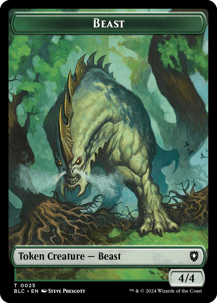 Cat // Beast (025) Double-Sided Token [Bloomburrow Commander Tokens] | Exor Games Bridgewater