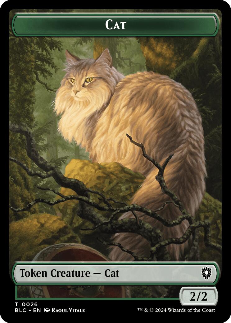 Cat // Beast (025) Double-Sided Token [Bloomburrow Commander Tokens] | Exor Games Bridgewater