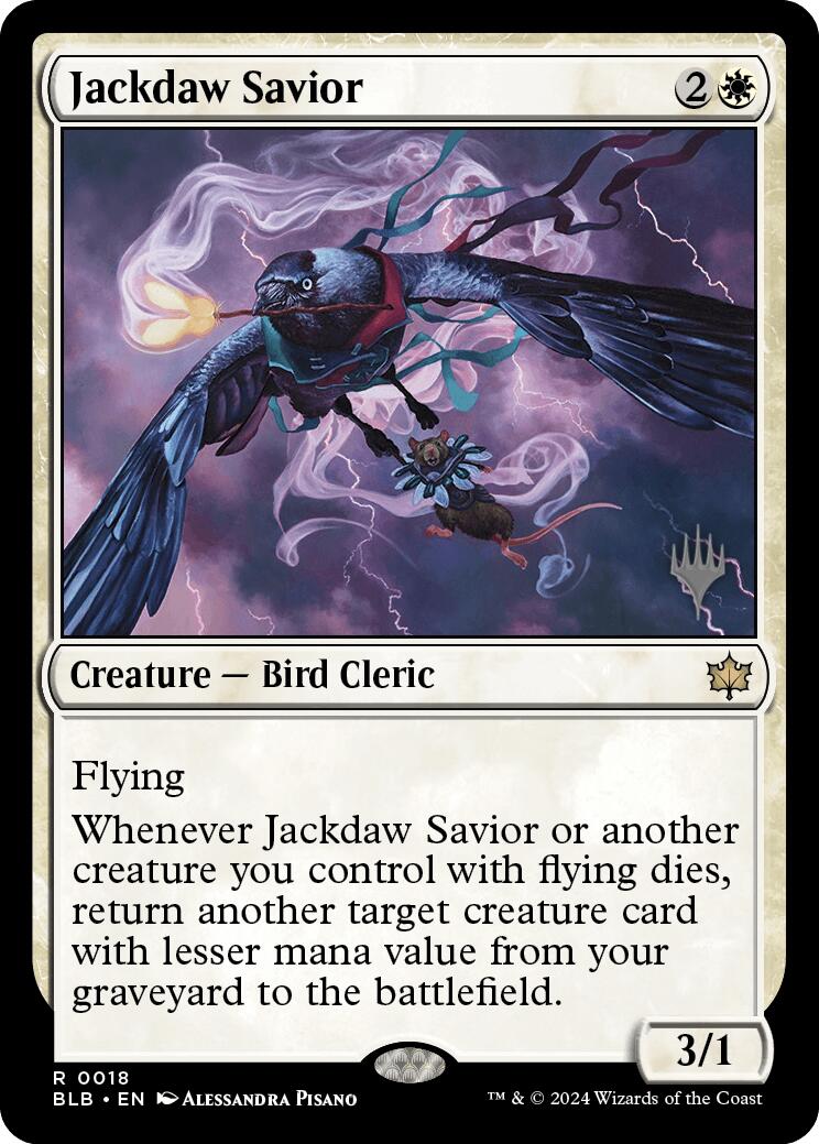 Jackdaw Savior (Promo Pack) [Bloomburrow Promos] | Exor Games Bridgewater