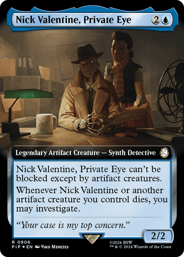 Nick Valentine, Private Eye (Extended Art) (Surge Foil) [Fallout] | Exor Games Bridgewater