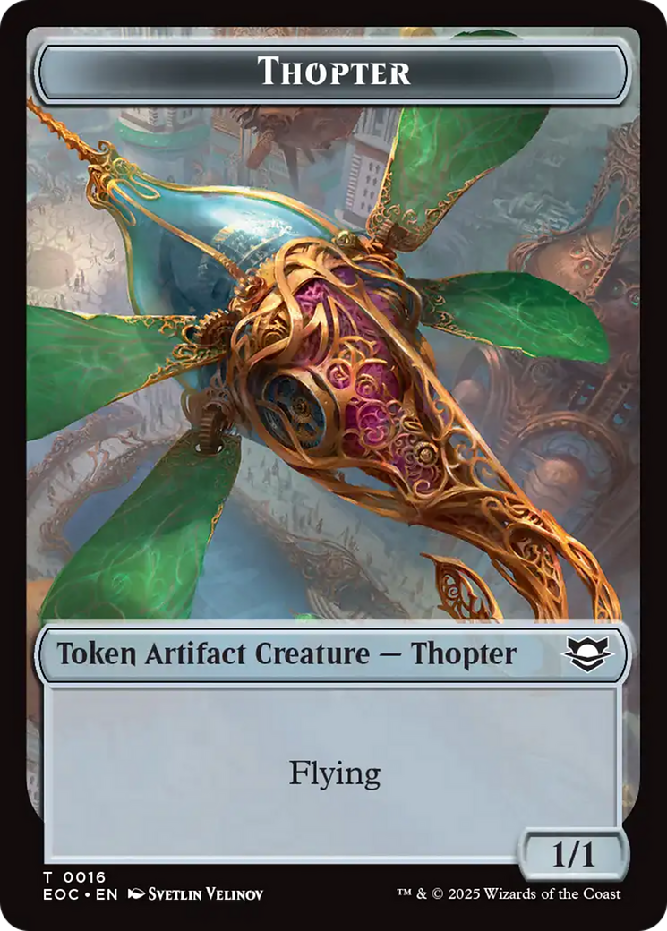 Thopter // Gnome Double-Sided Token [Edge of Eternities Commander Tokens] | Exor Games Bridgewater