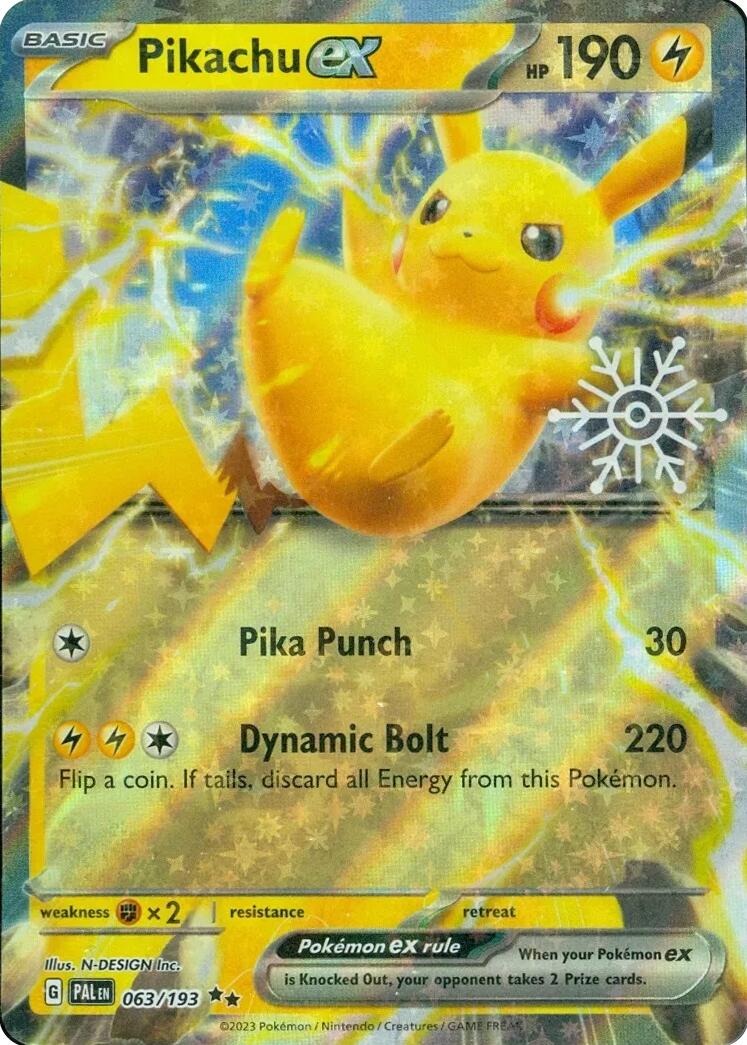 Pikachu ex (063/193) (Holiday Calendar) [Miscellaneous Cards] | Exor Games Bridgewater