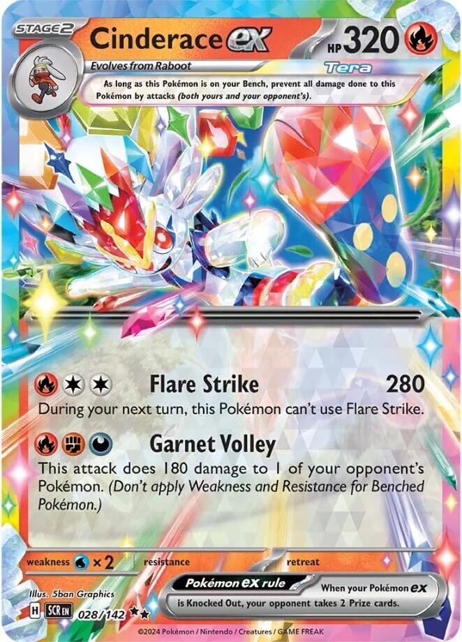 Cinderace ex (028/142) [Scarlet & Violet: Stellar Crown] | Exor Games Bridgewater
