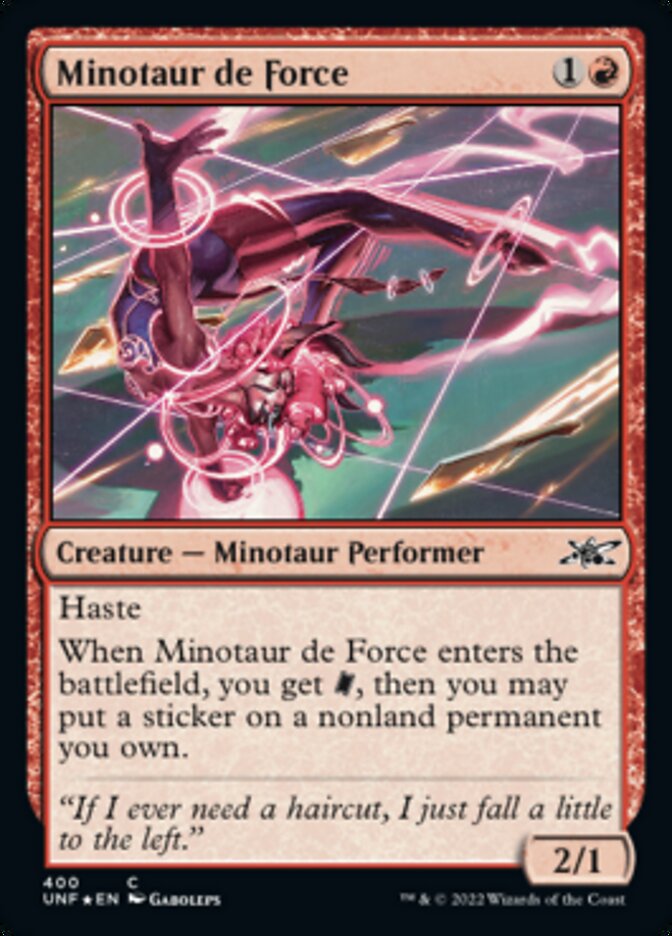 Minotaur de Force (Galaxy Foil) [Unfinity] | Exor Games Bridgewater