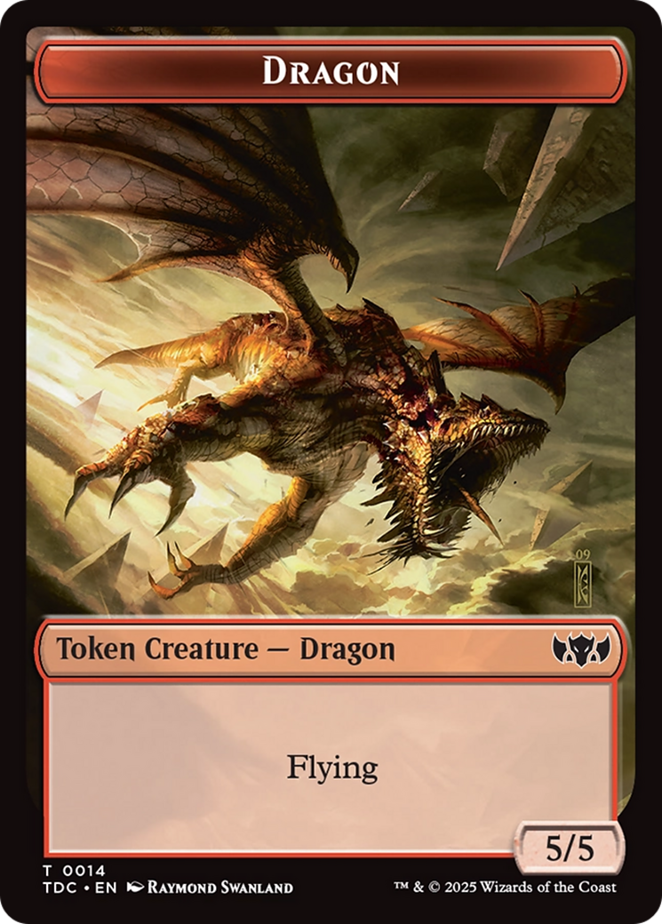 Copy // Dragon (0014) Double-Sided Token [Tarkir: Dragonstorm Commander Tokens] | Exor Games Bridgewater