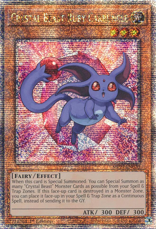 Crystal Beast Ruby Carbuncle [MP24-EN020] Quarter Century Secret Rare | Exor Games Bridgewater