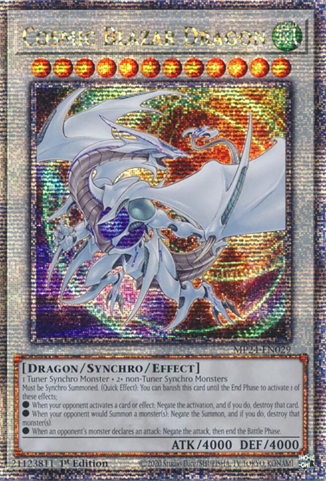 Cosmic Blazar Dragon [MP24-EN029] Quarter Century Secret Rare | Exor Games Bridgewater