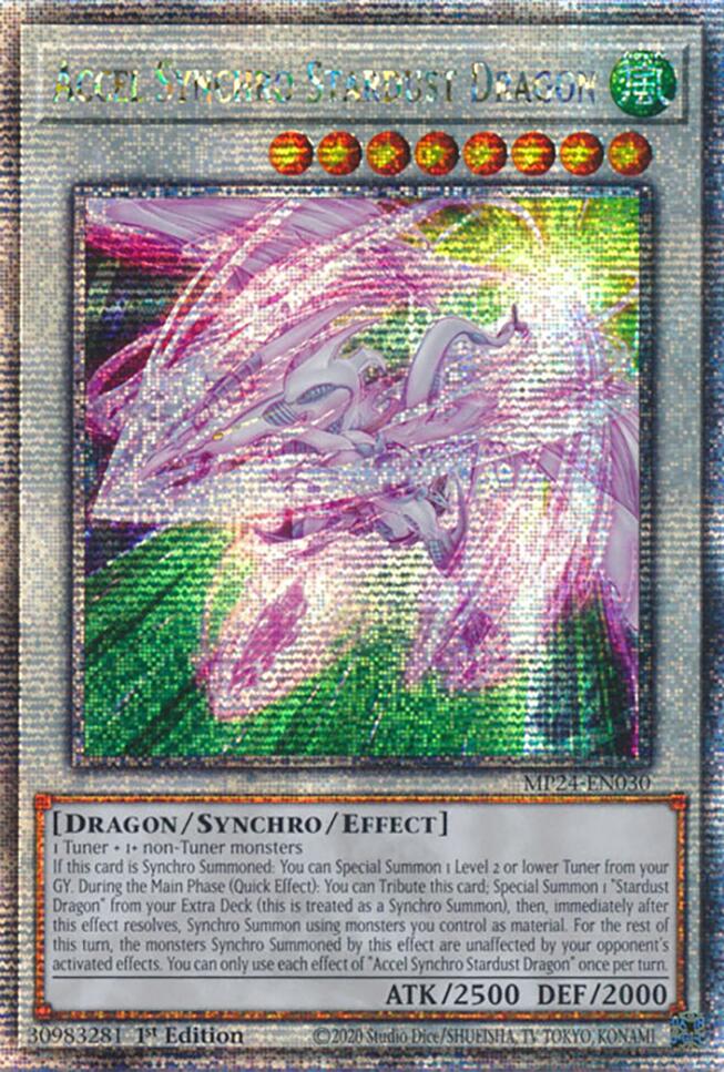 Accel Synchro Stardust Dragon [MP24-EN030] Quarter Century Secret Rare | Exor Games Bridgewater