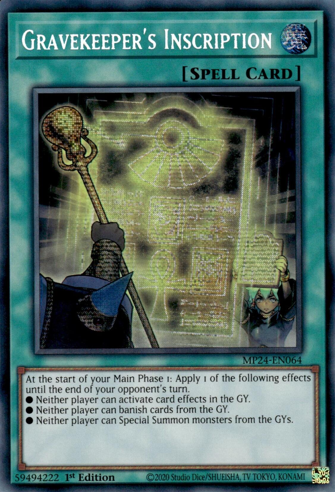 Gravekeeper's Inscription [MP24-EN064] Prismatic Secret Rare | Exor Games Bridgewater