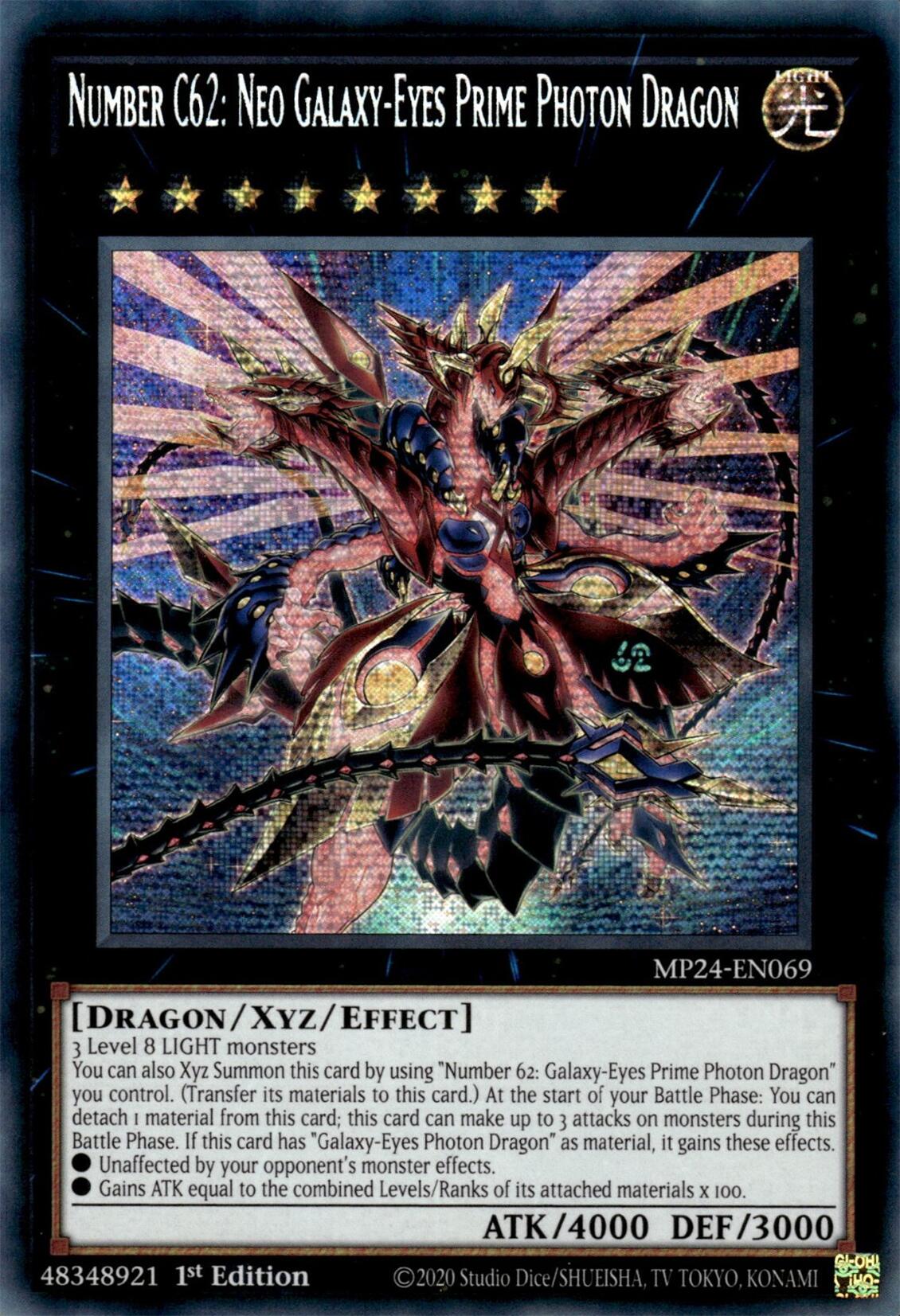 Number C62: Neo Galaxy-Eyes Prime Photon Dragon [MP24-EN069] Prismatic Secret Rare | Exor Games Bridgewater