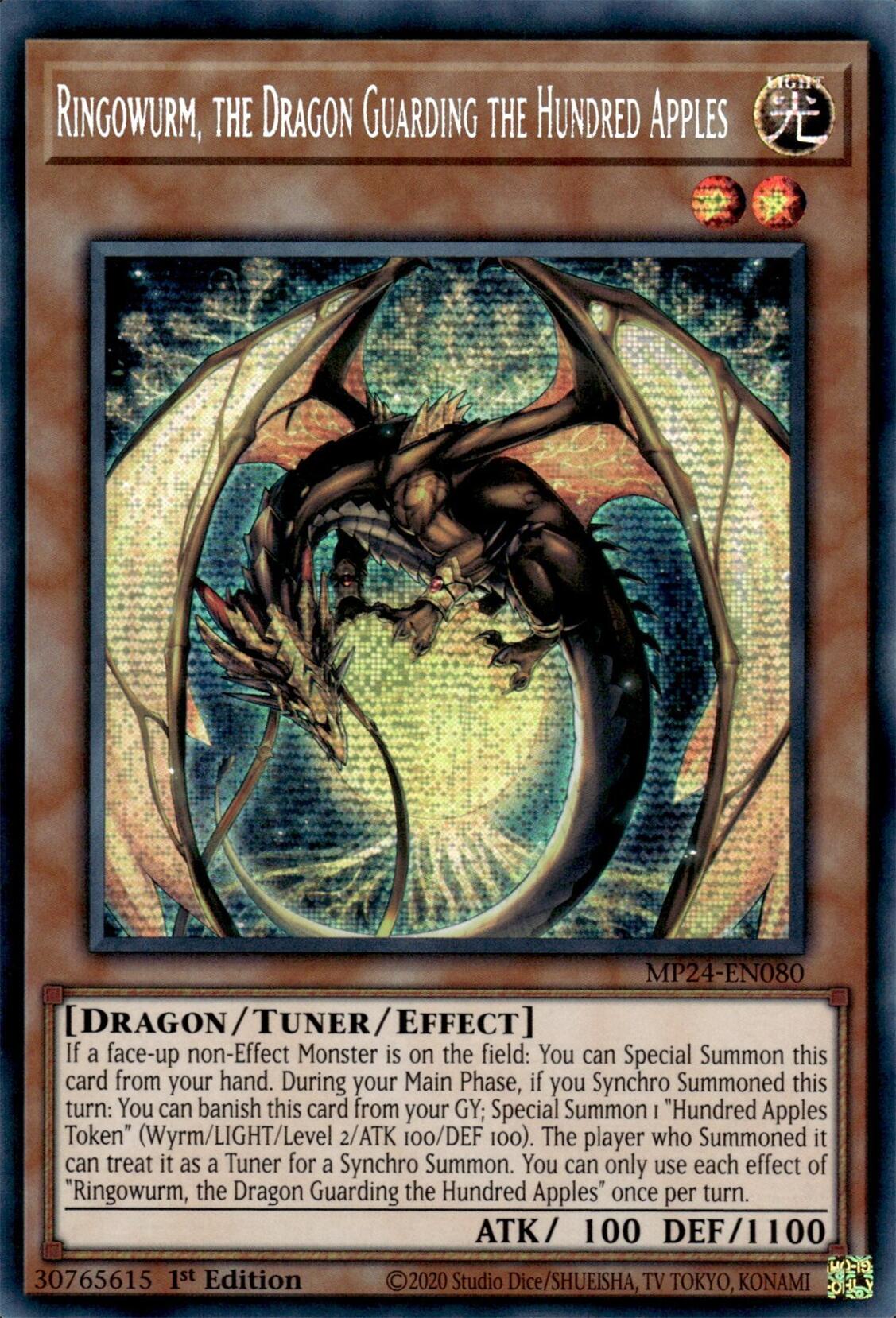 Ringowurm, the Dragon Guarding the Hundred Apples [MP24-EN080] Prismatic Secret Rare | Exor Games Bridgewater