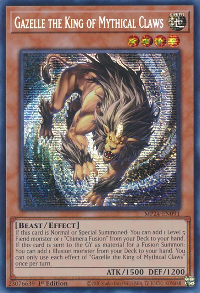 Gazelle the King of Mythical Claws [MP24-EN091] Prismatic Secret Rare | Exor Games Bridgewater