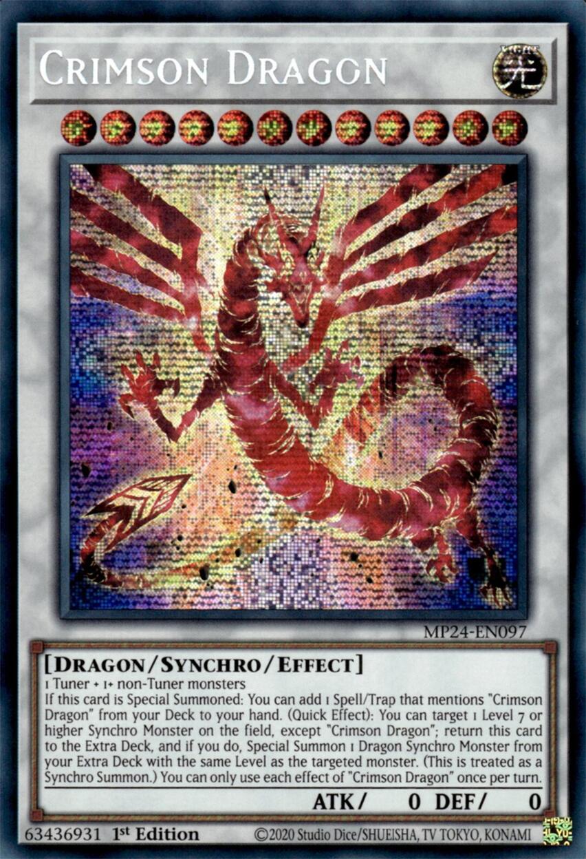 Crimson Dragon (card) [MP24-EN097] Prismatic Secret Rare | Exor Games Bridgewater