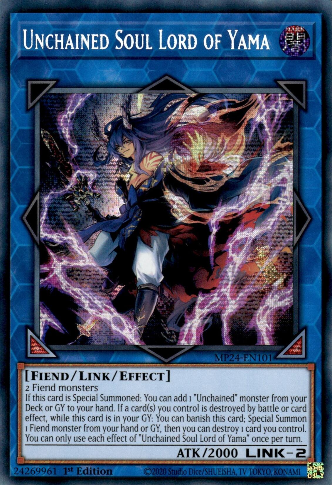 Unchained Soul Lord of Yama [MP24-EN101] Prismatic Secret Rare | Exor Games Bridgewater