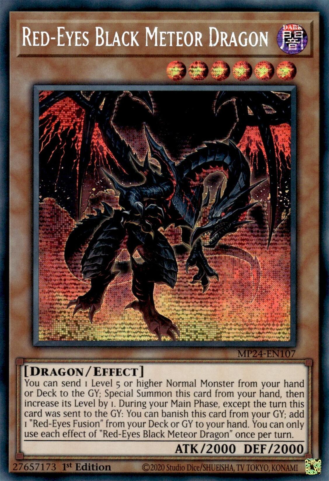 Red-Eyes Black Meteor Dragon [MP24-EN107] Prismatic Secret Rare | Exor Games Bridgewater