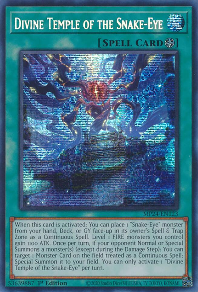 Divine Temple of the Snake-Eye [MP24-EN123] Prismatic Secret Rare | Exor Games Bridgewater