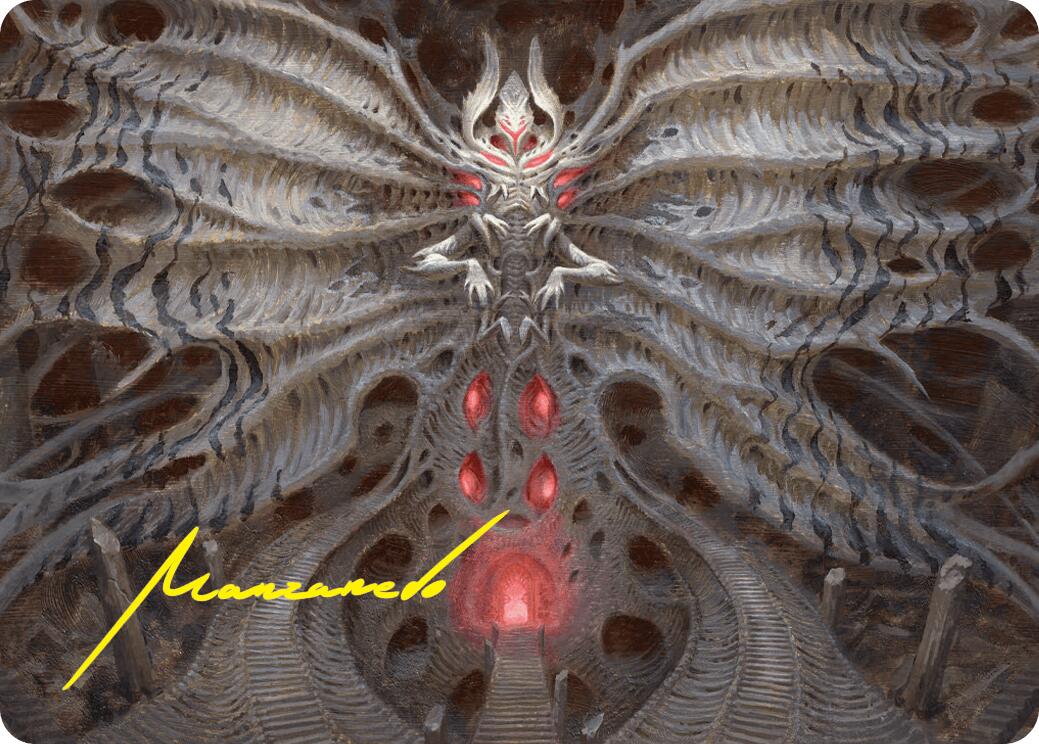 Valgavoth, Terror Eater Art Card (Gold-Stamped Signature) [Duskmourn: House of Horror Art Series] | Exor Games Bridgewater